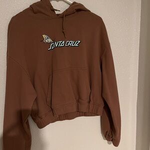 Santa Cruz Cropped Brown Butterfly Hoodie